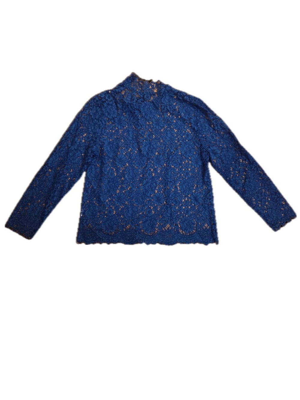 J. Crew Royal Blue Lace Long-Sleeve Blouse with matching blue tank!